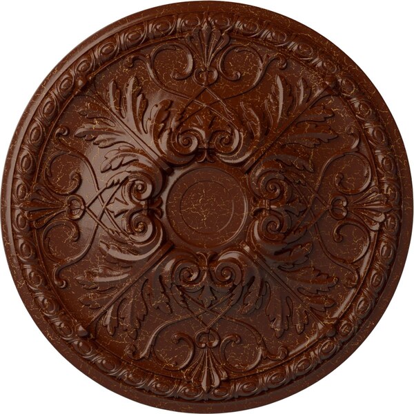 Ekena Millwork Tristan Ceiling Medallion (Canopies up to 6 1/4"), 32 3/8"OD x 3 1/2"P, Burnished Mahogany Crackle CM32TNBMC - main